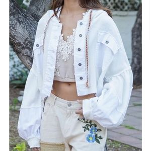 NEW POL Cropped Lightweight waffle jacket
